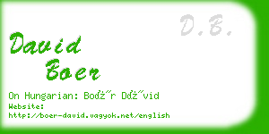 david boer business card